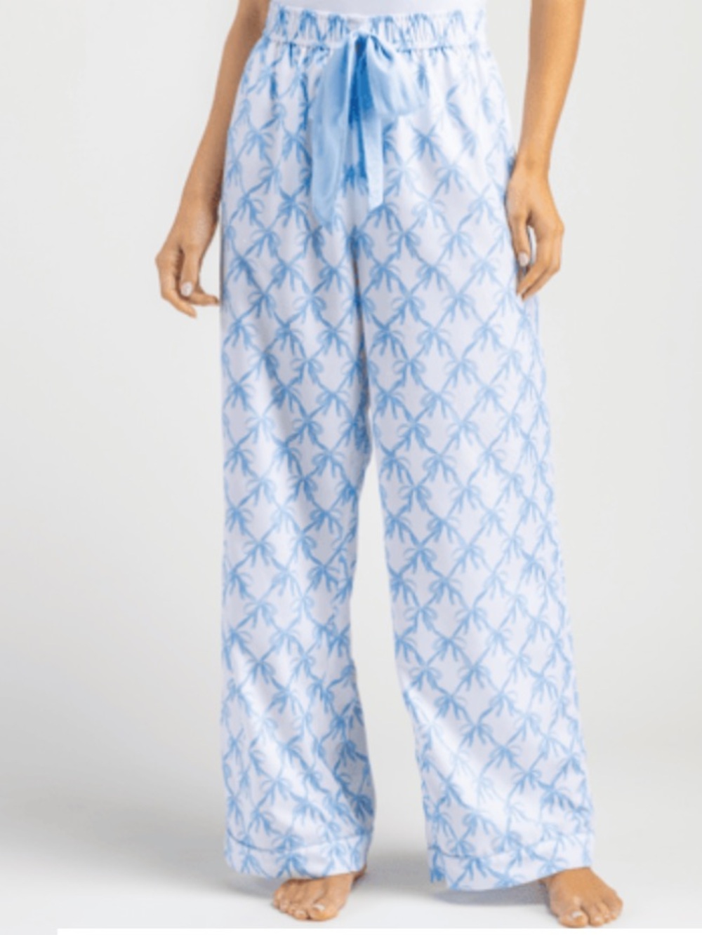 Mud Pie Blue Bow-Print Lounge Pants